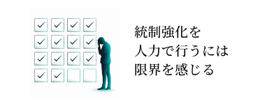 統制強化を人力で行うには限界を感じる
