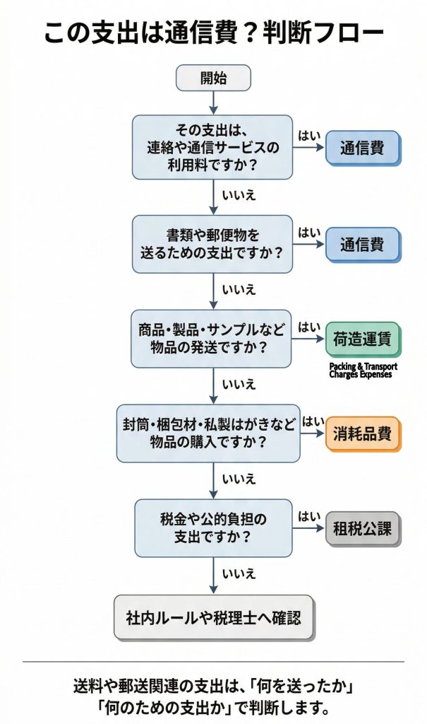 通信費になるかどうかを判断するフローチャート