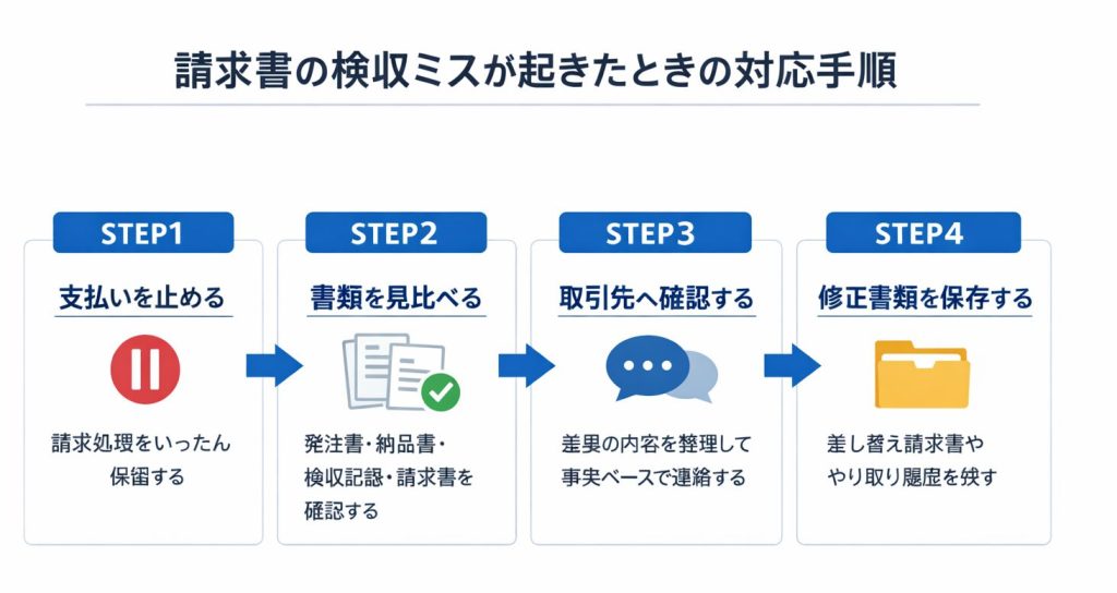 請求書と検収内容が合わないときは4つの手順で対応しよう