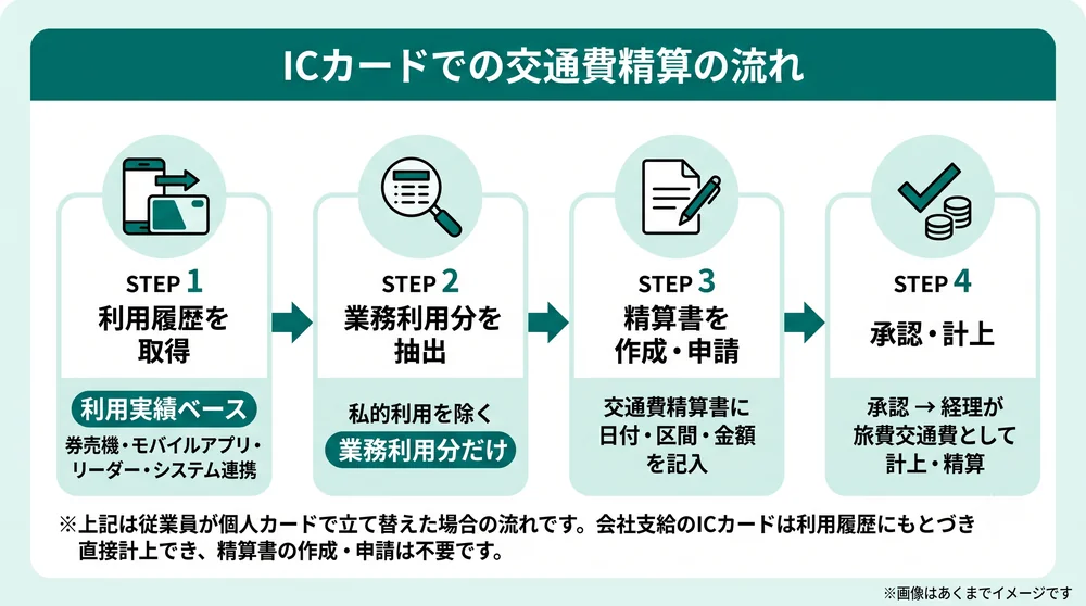 ICカードでの交通費精算の流れ