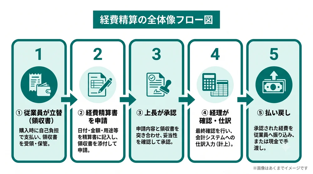経費精算の全体像フロー図